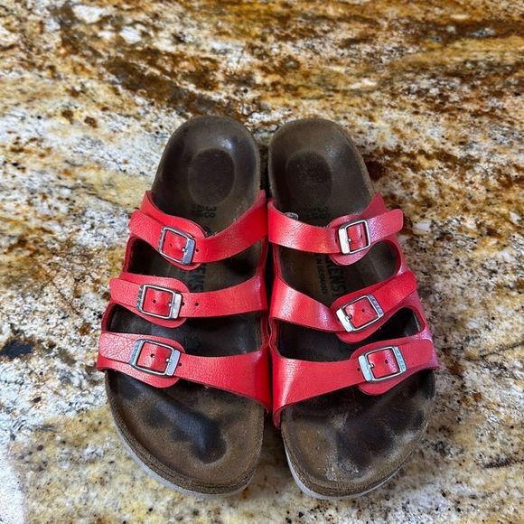 Birkenstock Shoes - Birkenstock 3 Buckle Red Sandals